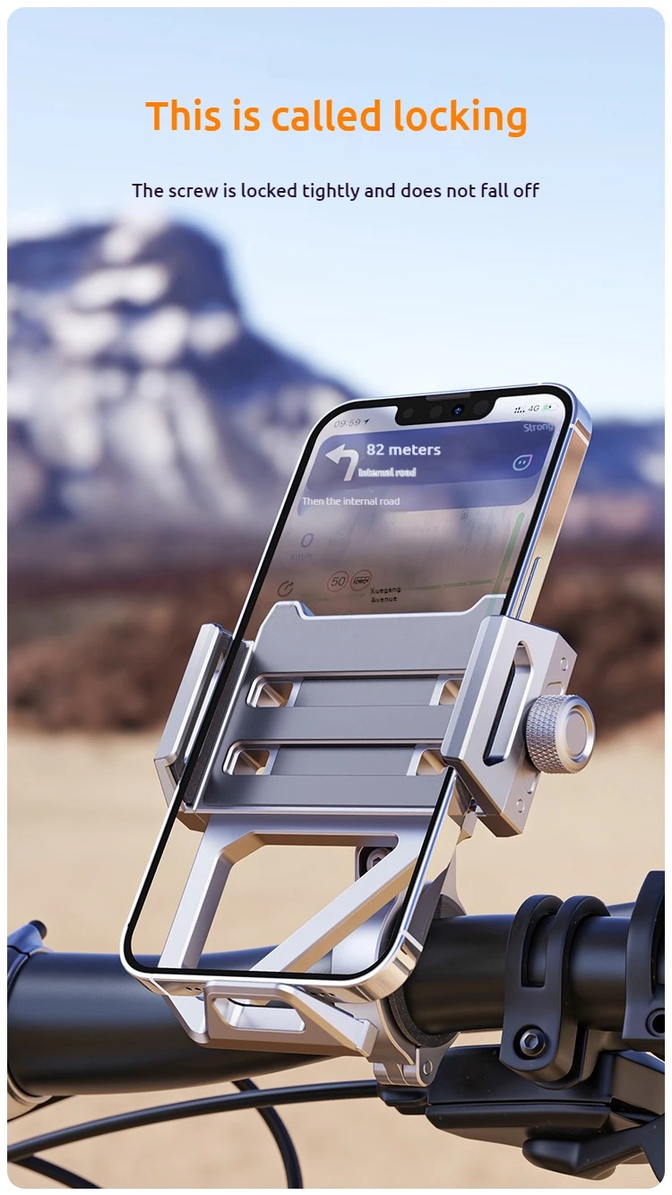 Support de téléphone en alliage d'aluminium pour vélo