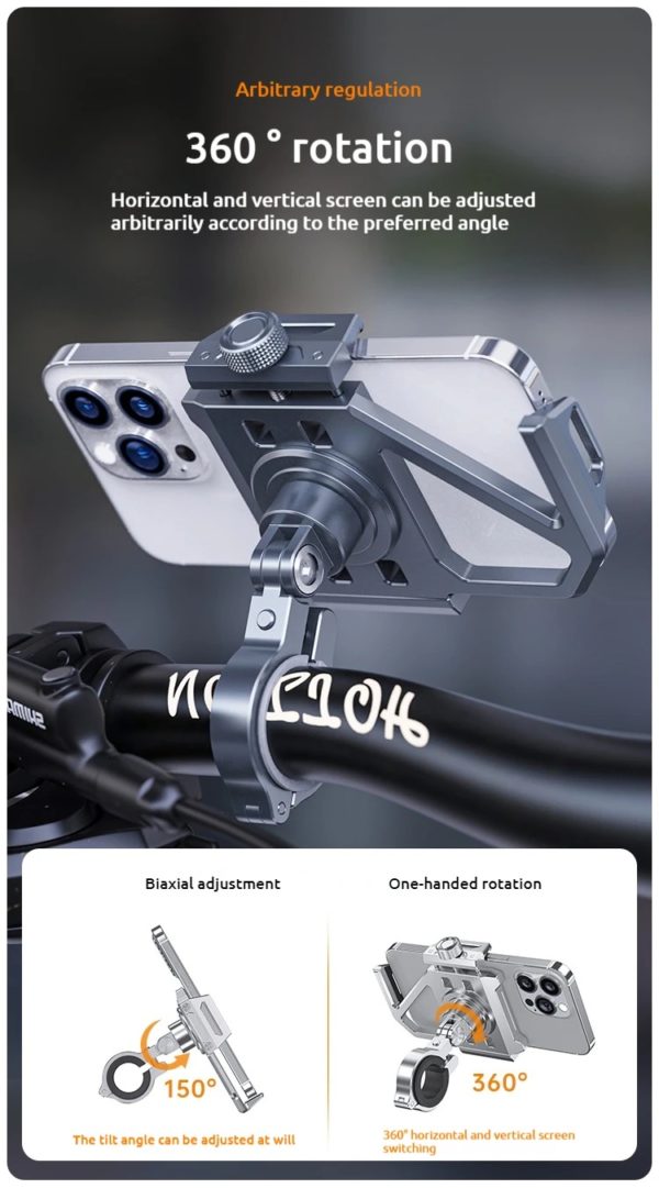 Support de téléphone en alliage d'aluminium pour vélo